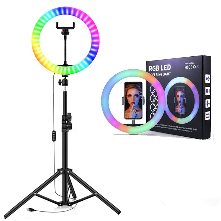 10' RGB Ring Light with 63' Tripod Stand, Dimmable USB LED Ring Light for  Selfie, Makeup, Live Streaming, , TikTok, Photography