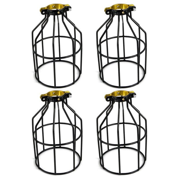 (Pack of 4) Adjustable Industrial Vintage Style Metal Lamp Guard Shade Cage