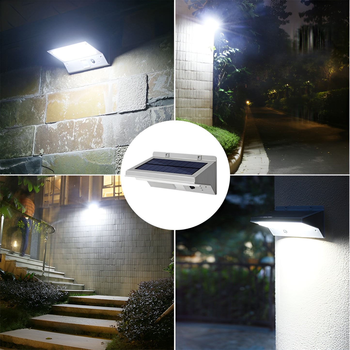 Solar Powered Outdoor Lights with Motion Sensor, Outdoor Security Lights for Wall Fence Yard Patio Garage