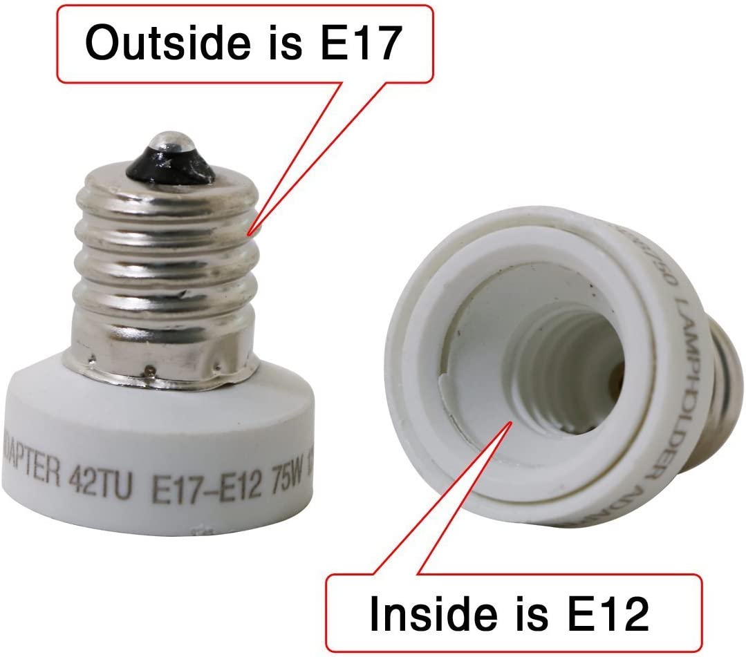 UL-listed Intermediate Screw E17 TO E12 Candelabra Base Adapter Reducer Fixture Screw