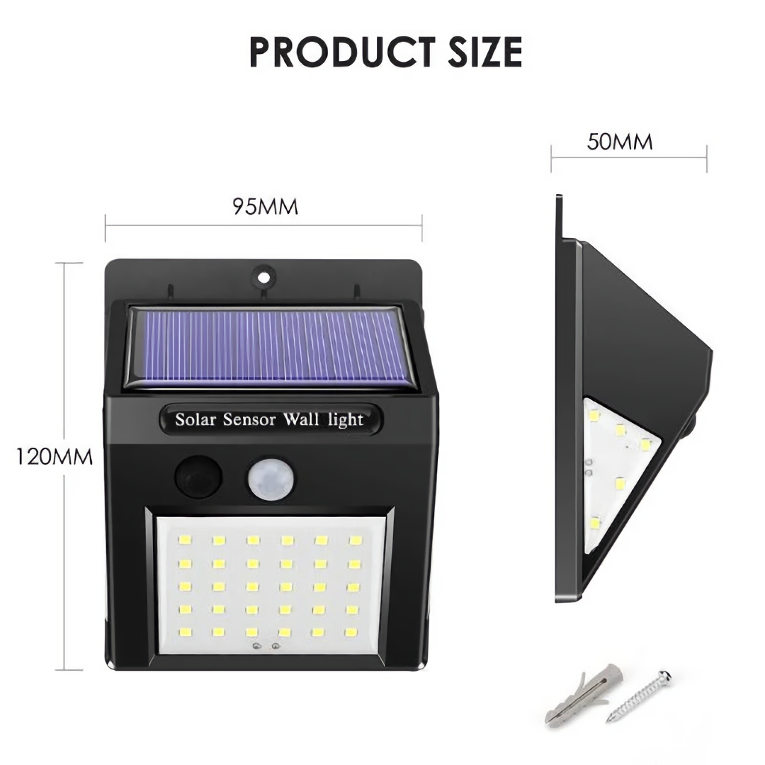 Outdoor Solar Lights with 40-LED, PIR Motion Sensing LED Security Lights for Garden, Wall, Yard, Garage, Deck