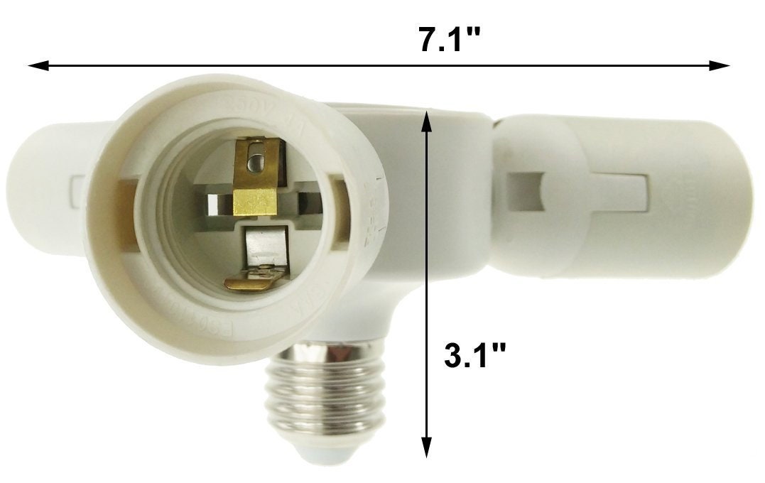 3 in 1 E26/E27 Standard Edison Screw Medium Socket Splitter Converter Adapter for garage photo studio