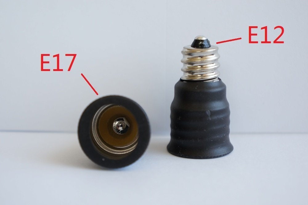 E12 Candelabra Base Screw Socket to Intermediate E17 Fan Light Screw Adapter Converter (E12 to E17)