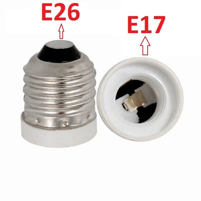UL-Listed E26/E27 to E17 Socket Adapter, E26 Medium Screw to Intermediate Socket (E17) Light Bulb Socket Adapter Converter Reducer