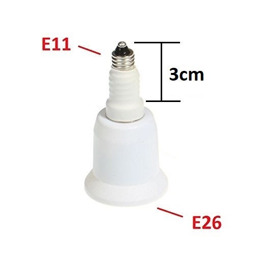 E11 to E26/E27 Adapter - Mini Candelabra Socket E11 to Standard E26/E27 Edison Screw Medium Socket Adapter Converter