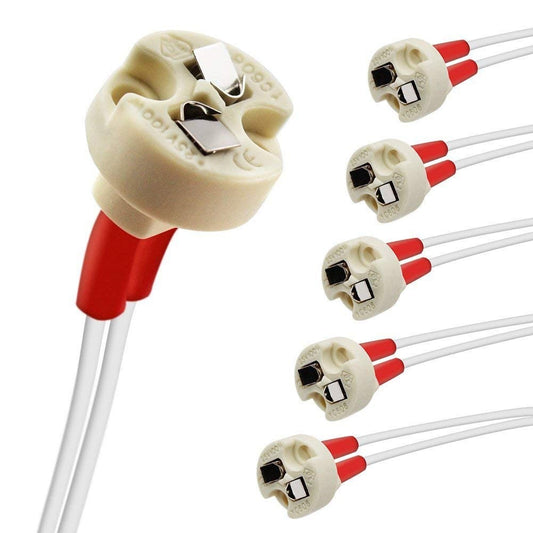 Miniature Bi-Pin MR16 Socket Fixture Holder Adapter - Silicon Copper Wire - Ceramic Body For MR16, GU5.3, G4, MR11,GY6.35 Spotlights