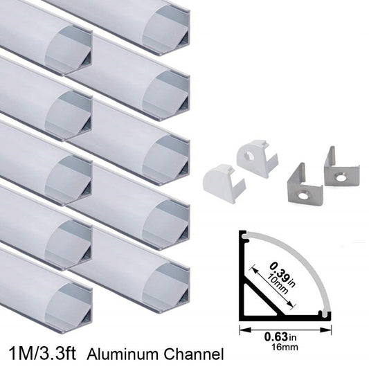 3.3ft/1Meter V Shape Aluminum Channel Profile for ALL LED Strip Light Installation