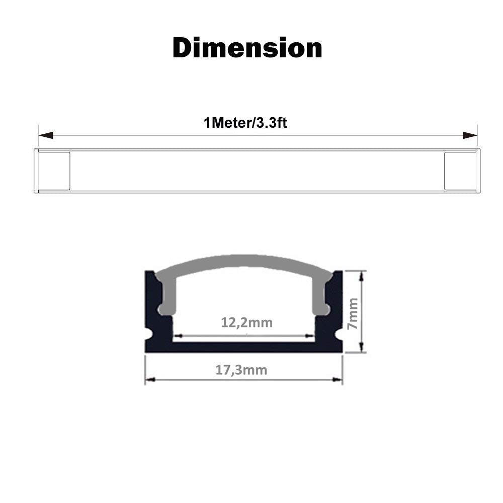 3.3ft/1Meter U Shape Aluminum Channel Profile for ALL LED Strip Light Installation