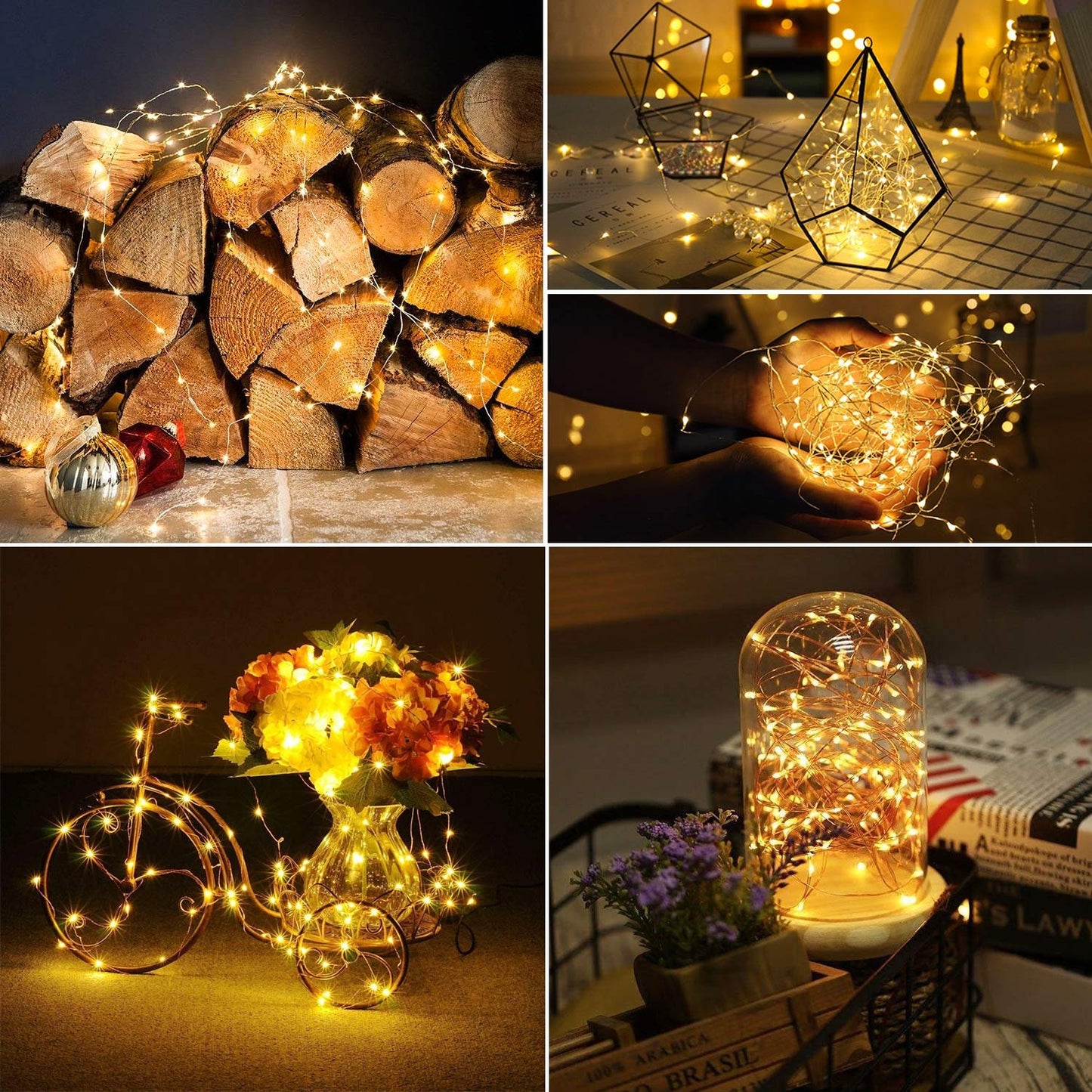 99ft LED Fairy String Lights Dimmable for Christmas, Bedroom, Birthday, Wedding, Party, Warm White