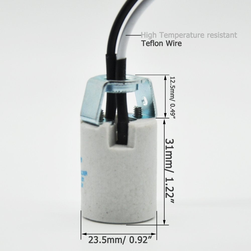 UL Ceramic E12 C7 Candelabra Socket Lamp Light Bulb Holder with Wire