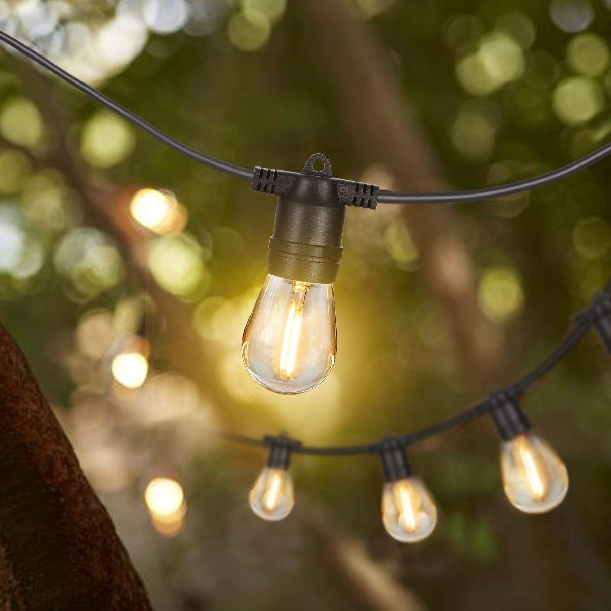 27FT 12 Lights Outdoor Solar LED String Light For Patio Party Cafe Porch Garden Wedding