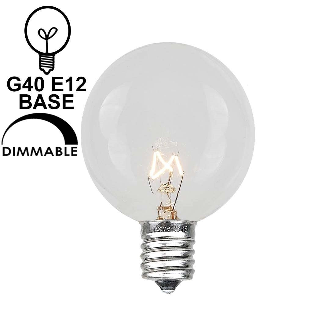 5W G40 Globe Incandescent Bulbs For Outdoor String Light Bulbs Replacement Fits E12 and C7 Base