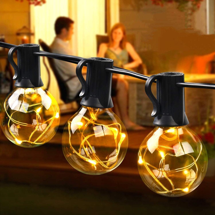 Outdoor LED String Light with G40 Fairy Bulbs for Patio Garden Yard Pool Party Wedding Lawn Porch Gazebo Gift