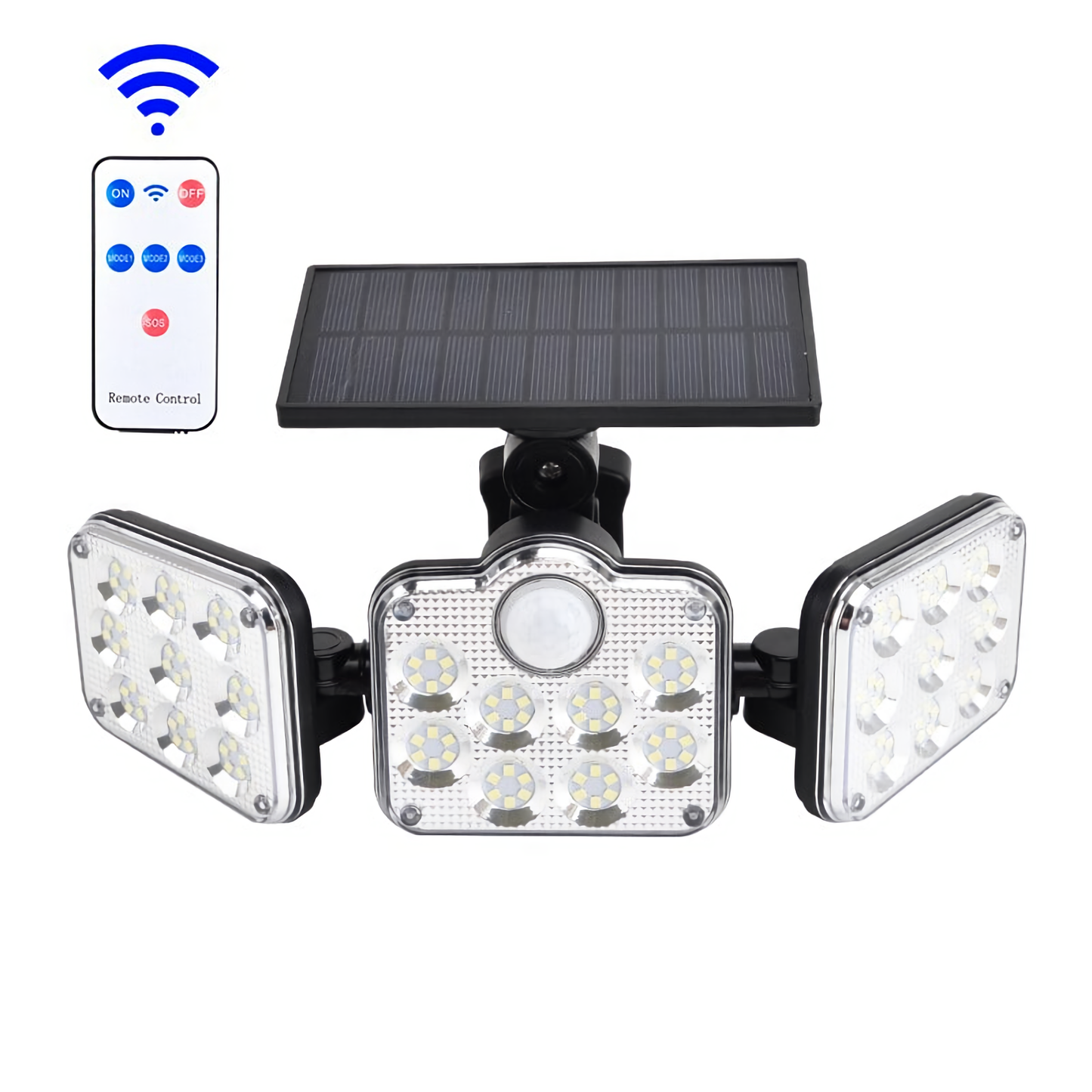 Outdoor Solar Light with Motion Sensor, LED Security Lights, 138 led, 3 Adjustable Head Waterproof Wireless Wall Lights